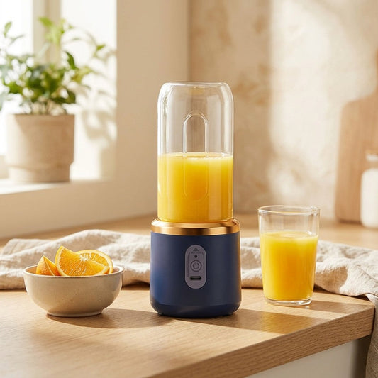 Fruitwhirl™ Rechargeable Portable Juice Cup Blender in a calm home setting