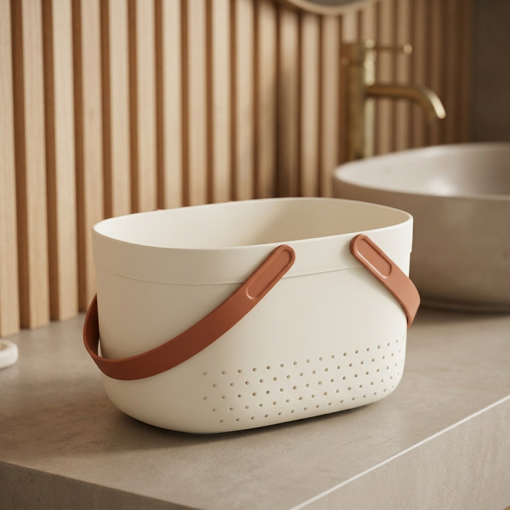 Clothstow™ PP Dirty Clothes Storage Basket, styled close view