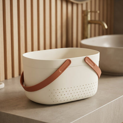 Clothstow™ PP Dirty Clothes Storage Basket, styled close view