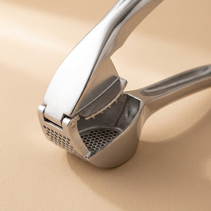 Zingchop™ Zinc Alloy Garlic Press, material and detail close-up
