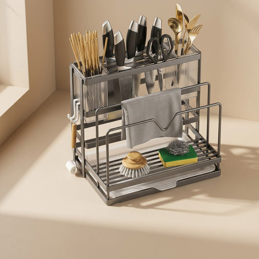 Chopnest™ Carbon Steel Knife Holder With Cutting Board Rack