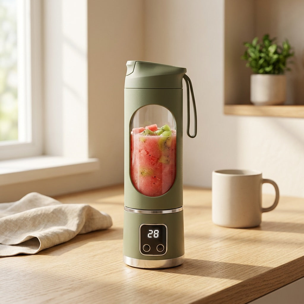 Blendview™ Digital Display Portable Juicer in a calm home setting
