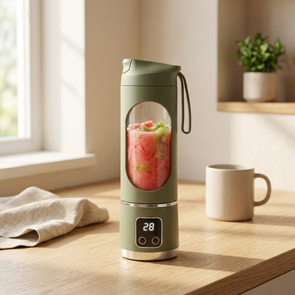Blendview™ Digital Display Portable Juicer in a calm home setting