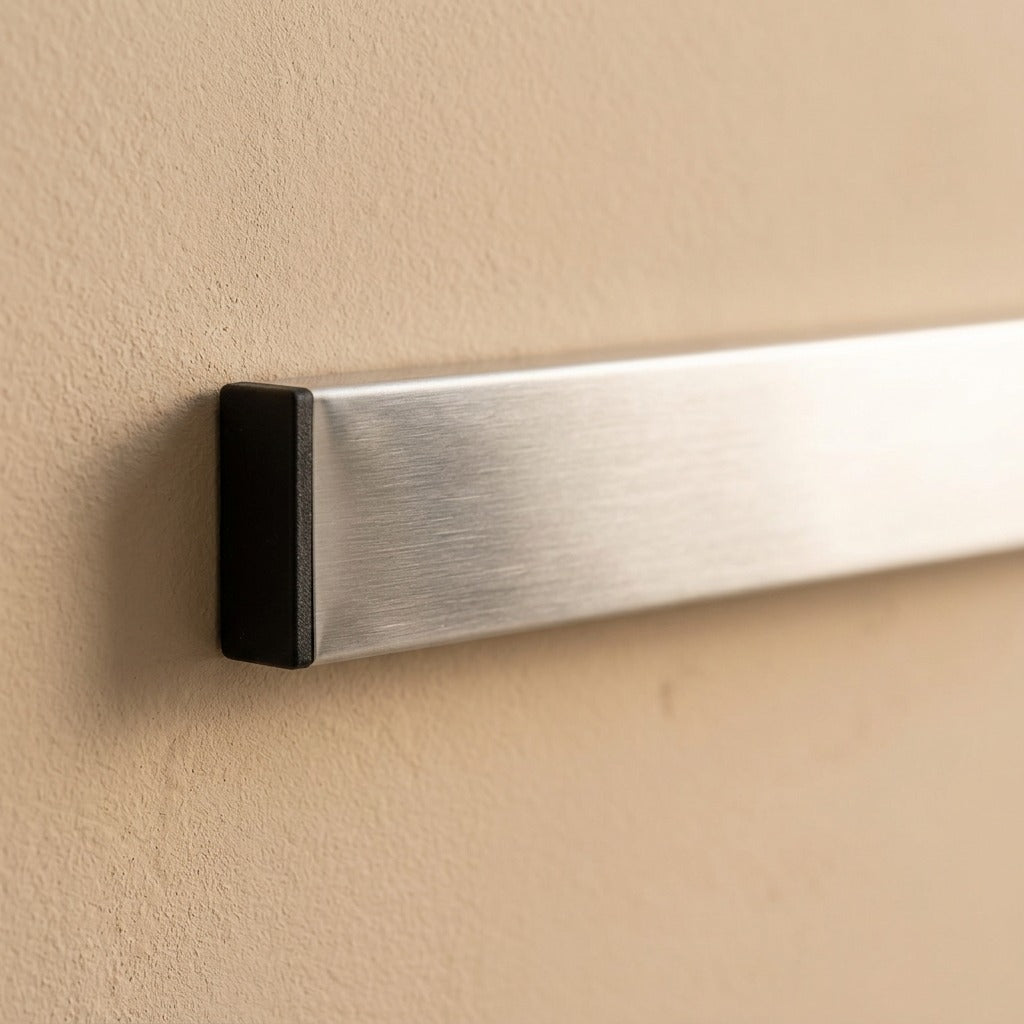 Knifebase™ 304 Stainless Steel Magnetic Knife Holder, material and detail close-up