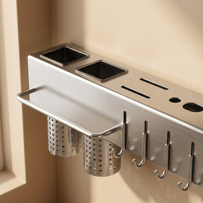 Walledge™ Stainless Steel Wall-Mounted Knife Holder, material and detail close-up