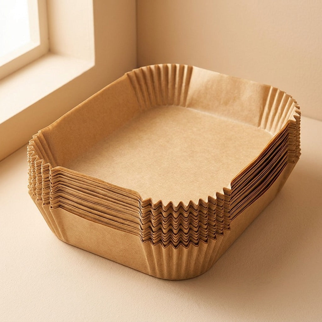 Linercrisp™ Silicone Paper Air Fryer Liners, material and detail close-up