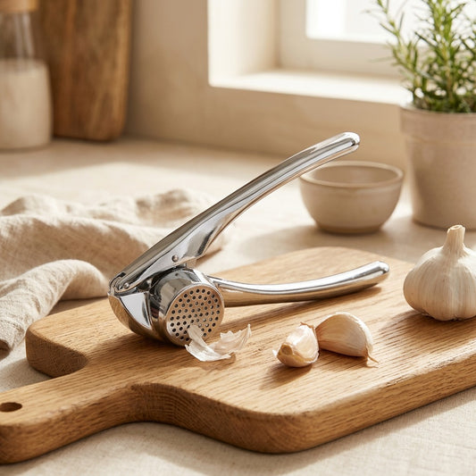 Zincclove™ Zinc Alloy Garlic Press in a calm home setting