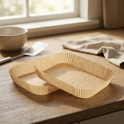 Panfit™ Rectangular Air Fryer Paper Liners, styled close view