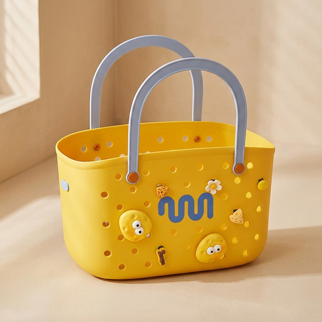 Bathwoven™ PP Bath Storage Basket, material and detail close-up