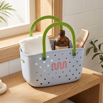 Bathwoven™ PP Bath Storage Basket, styled close view