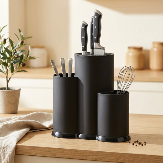 Edgecove™ Plastic Kitchen Knife Holder in a calm home setting