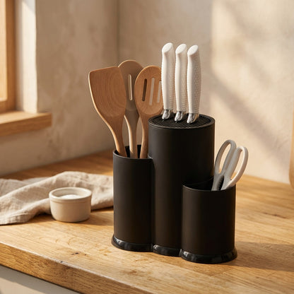 Edgecove™ Plastic Kitchen Knife Holder, styled close view