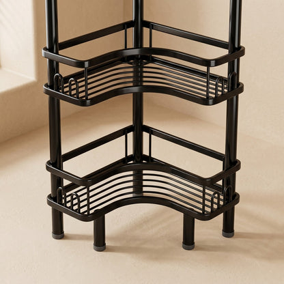 Rackledge™ Iron Bathroom Corner Storage Rack, material and detail close-up