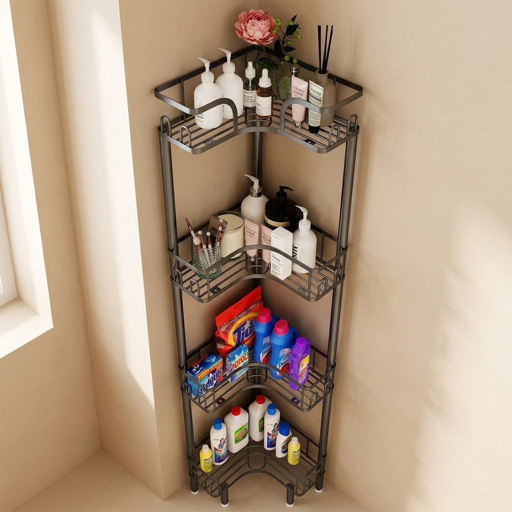 Rackledge™ Iron Bathroom Corner Storage Rack