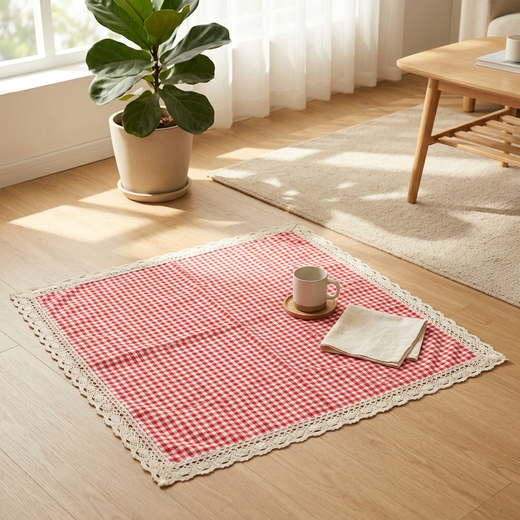 Lacefield™ Polyester Lace Picnic Mat in a calm home setting