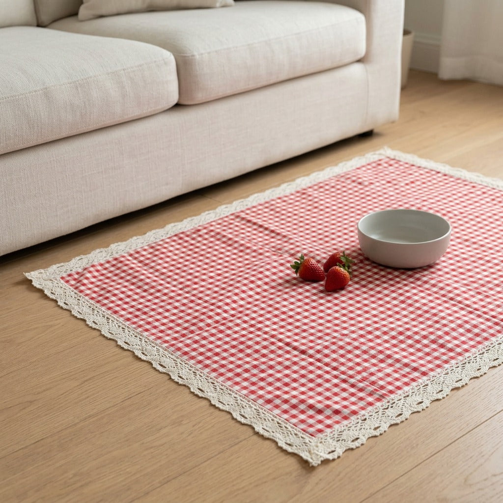 Lacefield™ Polyester Lace Picnic Mat, styled close view