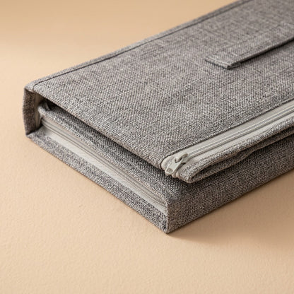 Linenfold™ Foldable Cotton Linen Storage Box, material and detail close-up