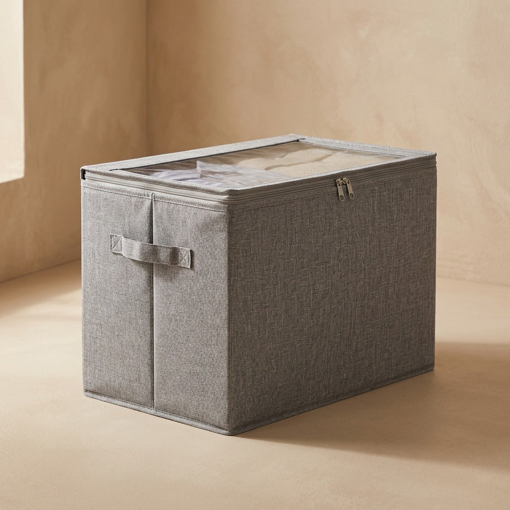 Linenfold™ Foldable Cotton Linen Storage Box