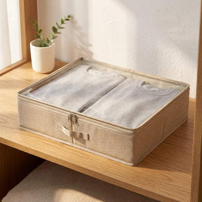 Linenfold™ Foldable Cotton Linen Storage Box, styled close view