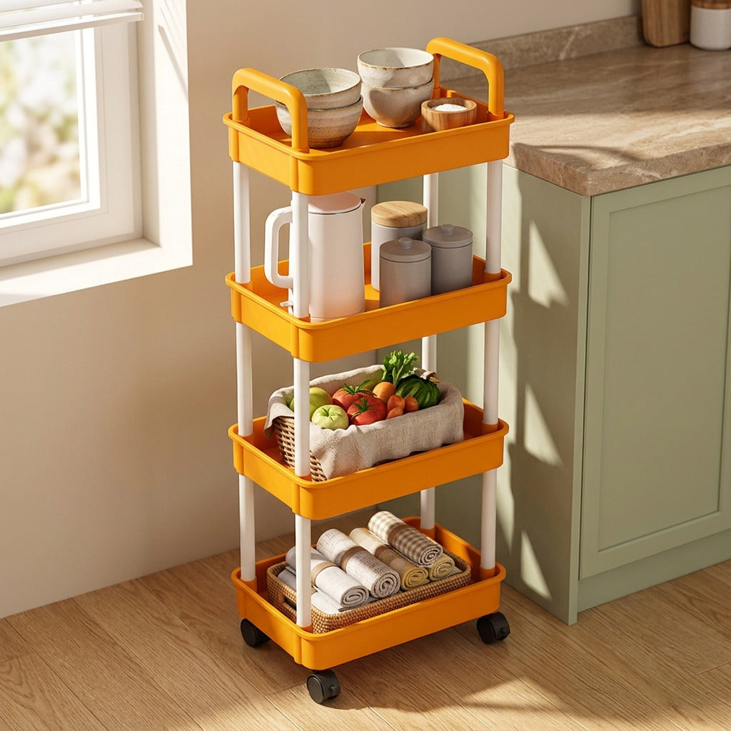 Wheelbay™ Floor-Standing Movable Storage Rack, styled close view