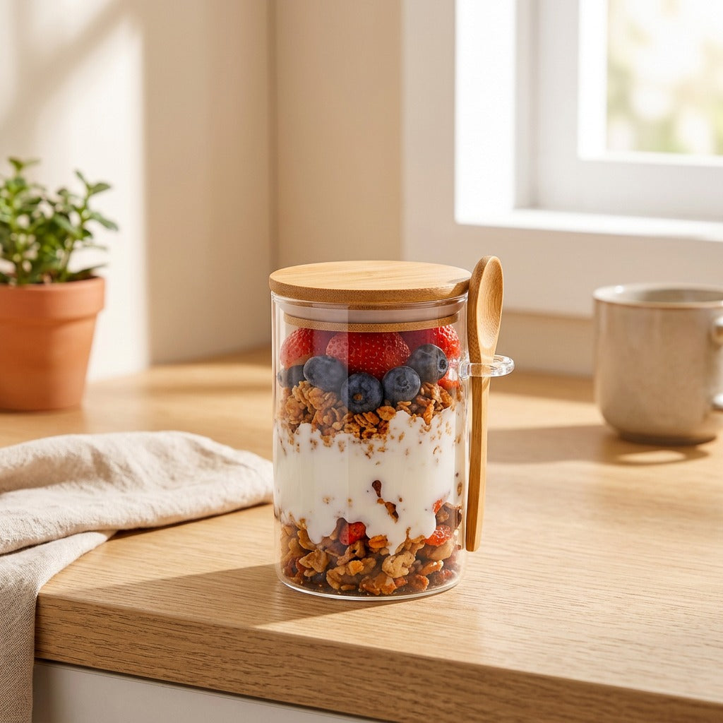 Glassseal™ High Borosilicate Glass Storage Jar in a calm home setting