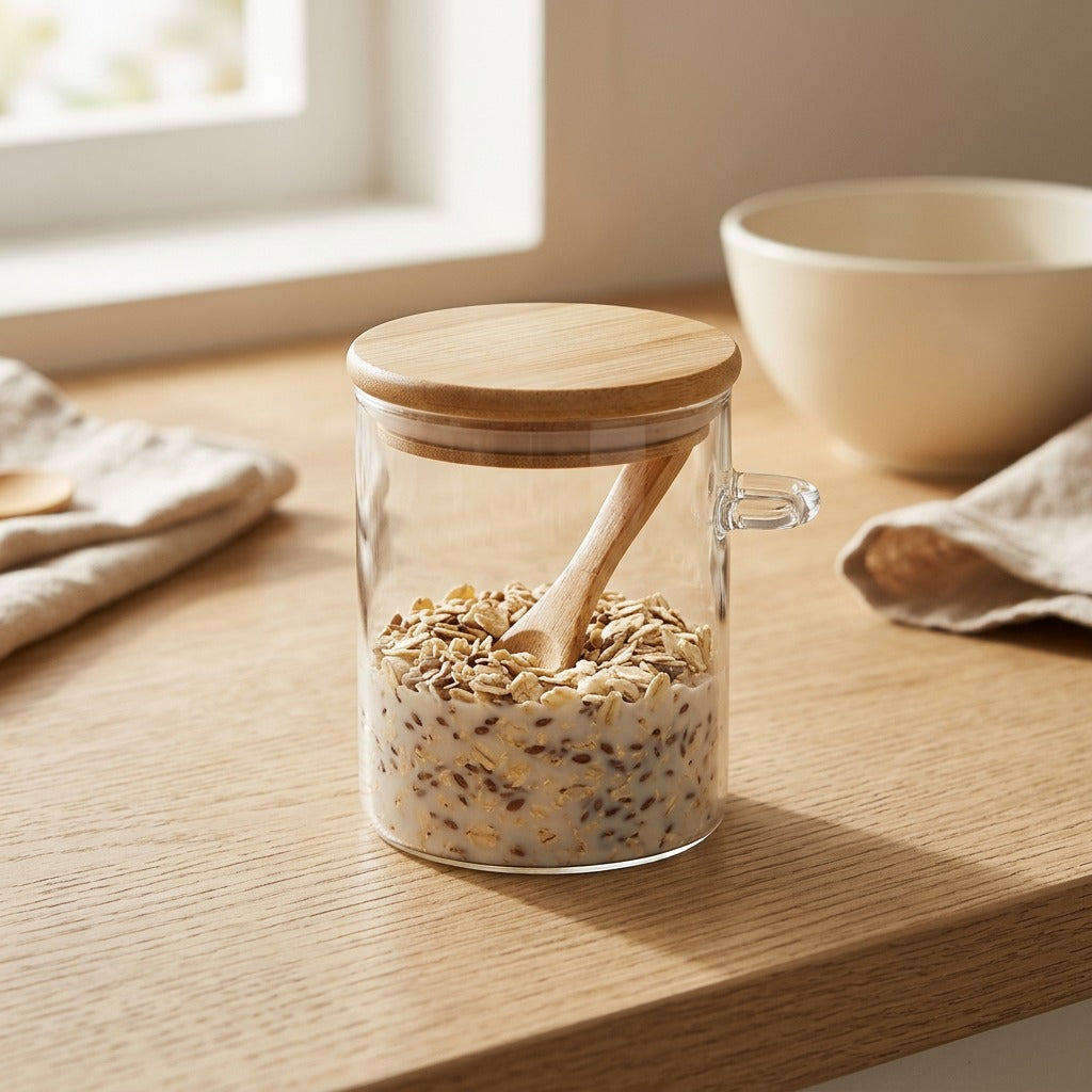 Glassseal™ High Borosilicate Glass Storage Jar, styled close view