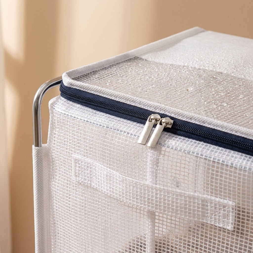 Foldstow™ Foldable Non-Woven Shoe Storage Box, material and detail close-up