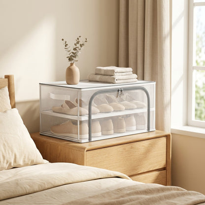 Foldstow™ Foldable Non-Woven Shoe Storage Box in a calm home setting