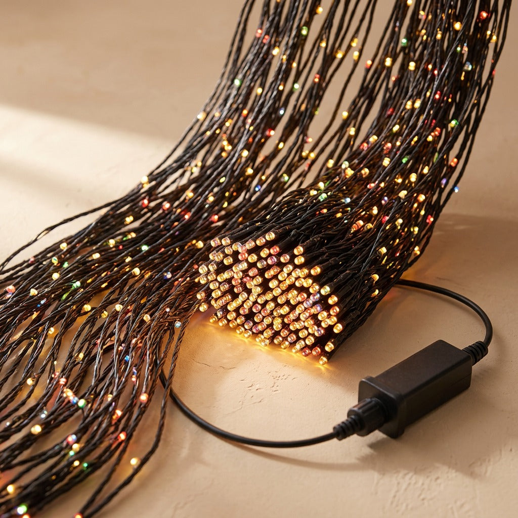Starveil™ Colorful Starry Sky Curtain String Lights, material and detail close-up