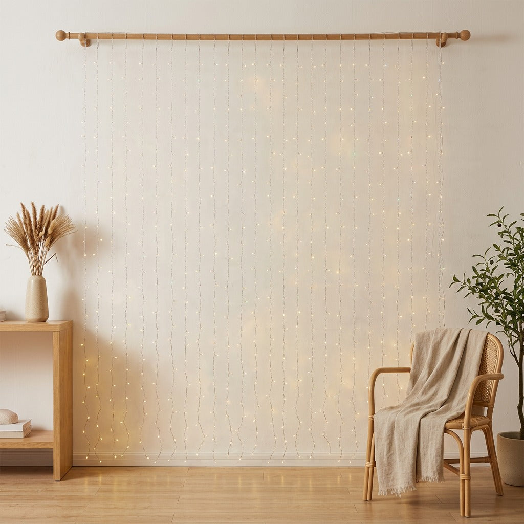 Starveil™ Colorful Starry Sky Curtain String Lights in a calm home setting