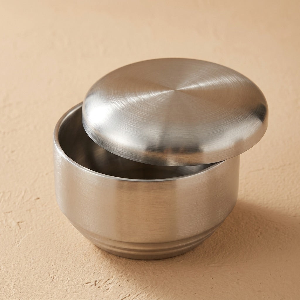 Ricegleam™ 304 Stainless Steel Rice Bowl, material and detail close-up