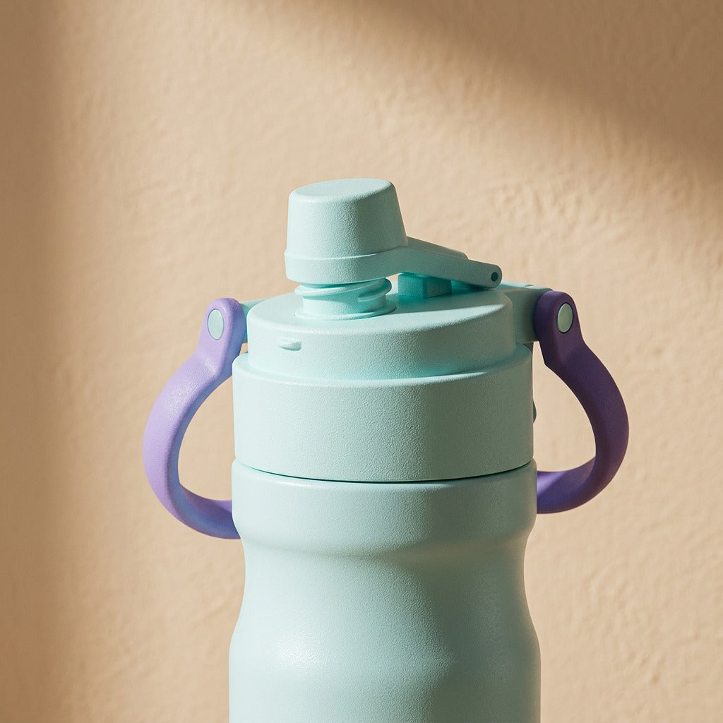 Steelsip™ 650ml Stainless Steel Water Bottle, material and detail close-up
