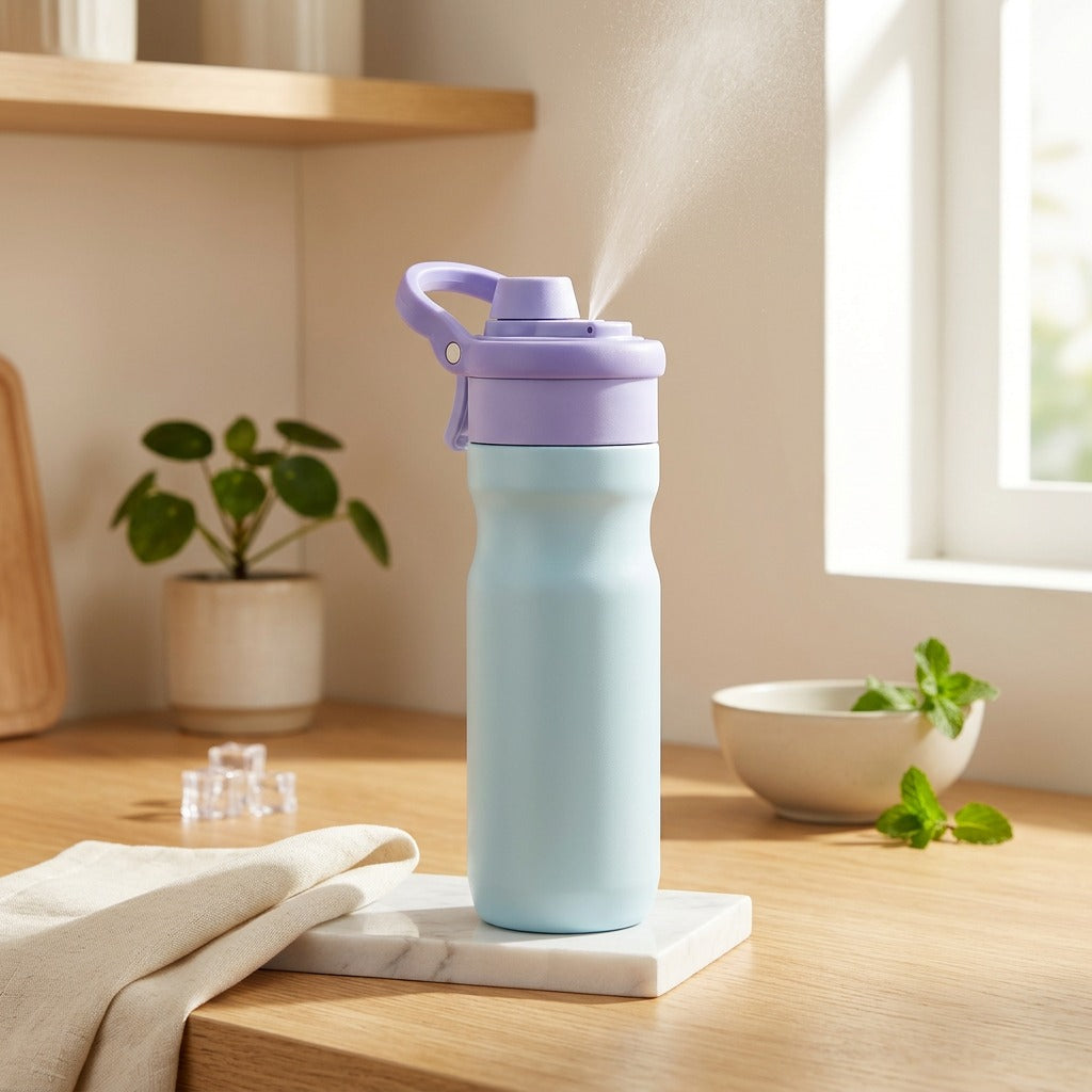 Steelsip™ 650ml Stainless Steel Water Bottle in a calm home setting