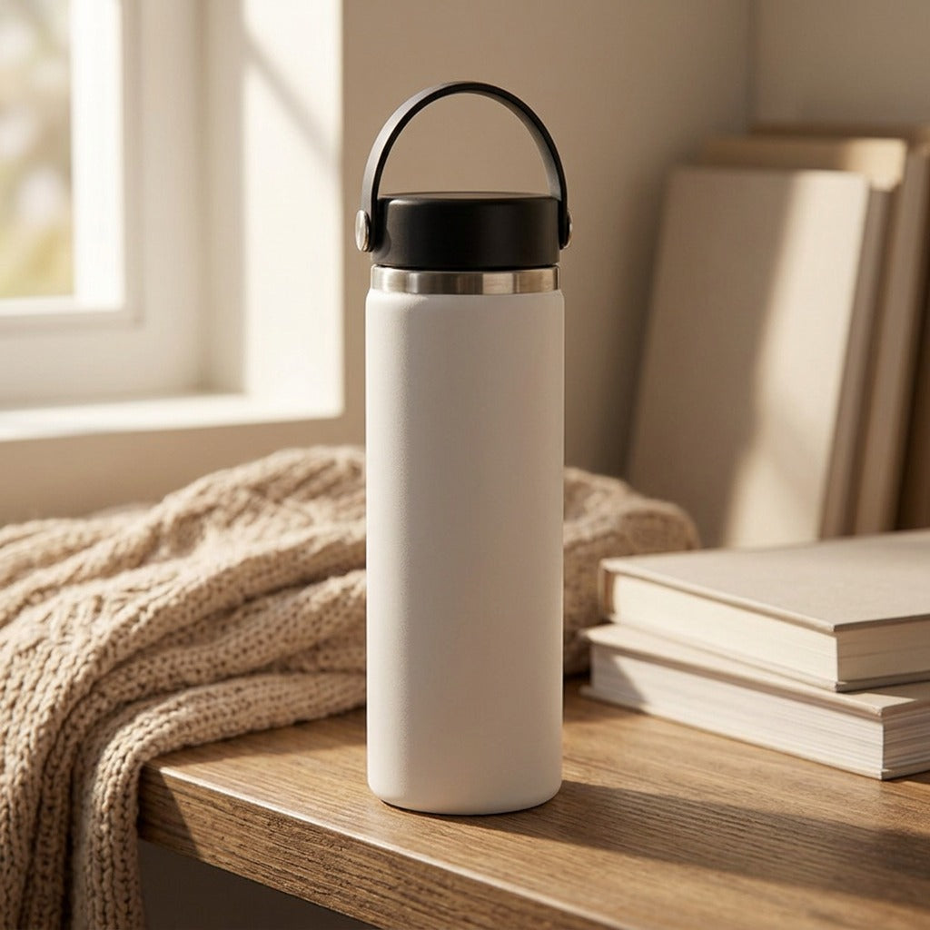 Pacequench™ 20oz Stainless Steel Sports Water Bottle, styled close view