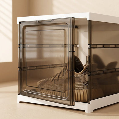 Shoestow™ Foldable Plastic Shoe Storage Box, material and detail close-up