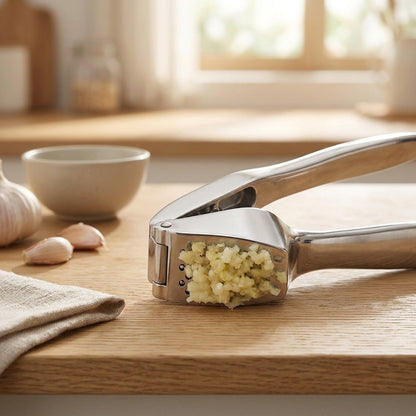 Clovecrush™ Zinc Alloy Garlic Press, styled close view