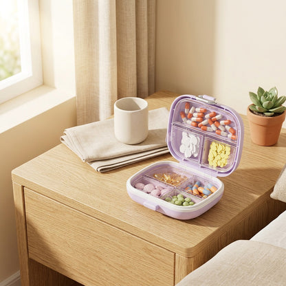 Daykeeper™ Seven-Day Pill Organizer Box in a calm home setting
