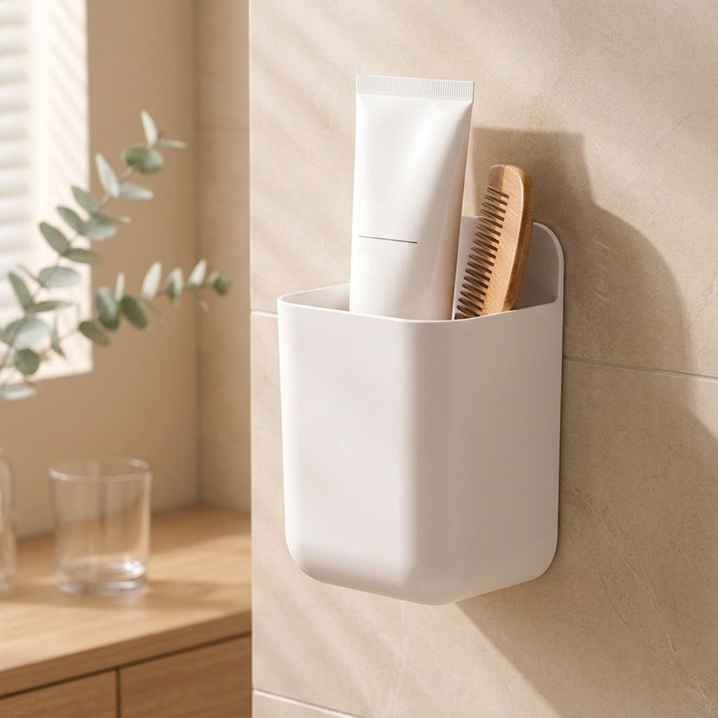 Stowwell™ Plastic Bathroom Storage Box, styled close view