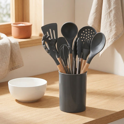 Silikit™ 12-Piece Silicone Kitchen Utensil Set, styled close view