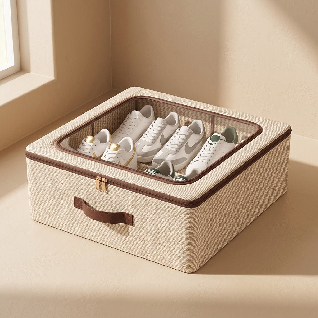 Shoenest™ Foldable Covered Shoe Storage Box