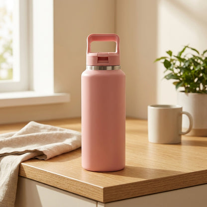 Carrygulp™ 304 Stainless Steel Water Bottle With Handle in a calm home setting