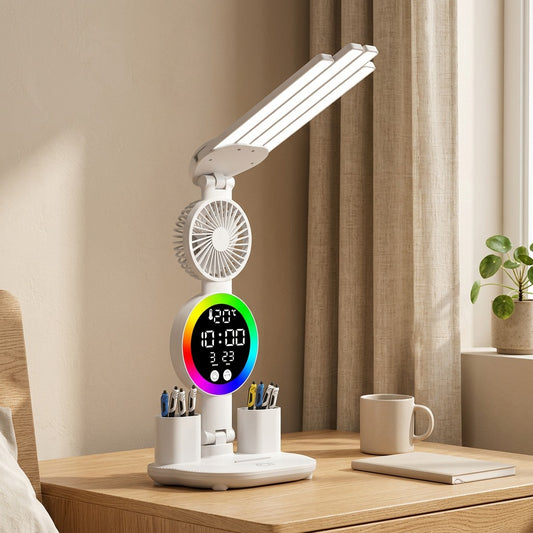 Lumitouch™ Touch Control LED Desk Lamp in a calm home setting