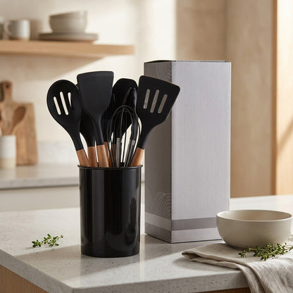 Scrapeflex™ 12-Piece Silicone Spatula Set, styled close view