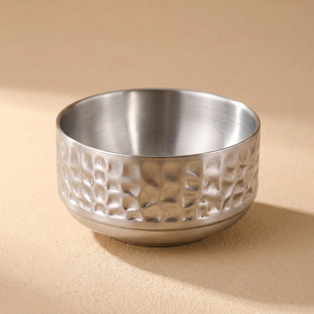 Soupnest™ 304 Stainless Steel Soup Bowl, material and detail close-up