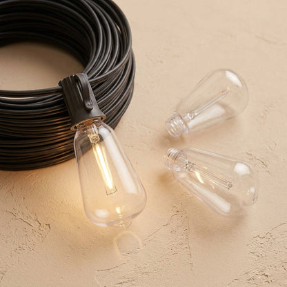 Spareglow™ Solar Light String With Spare Bulbs, material and detail close-up