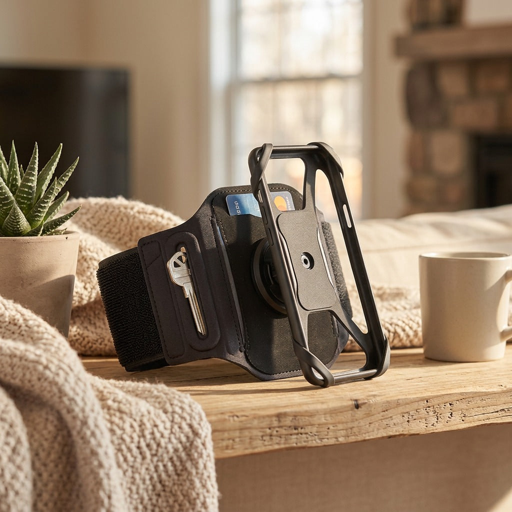 Turnpouch™ Rotating Mobile Phone Arm Bag, styled close view