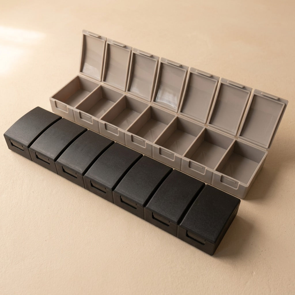Weekwell™ 7-Compartment Pill Box, material and detail close-up
