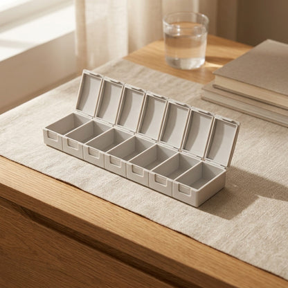 Weekwell™ 7-Compartment Pill Box, styled close view