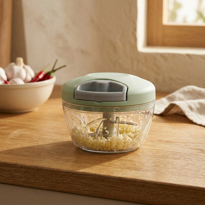 Clovechop™ Three-Blade Manual Garlic Cutter, styled close view