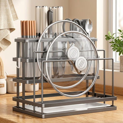 Slotkeep™ Carbon Steel Kitchen Knife Storage Rack in a calm home setting